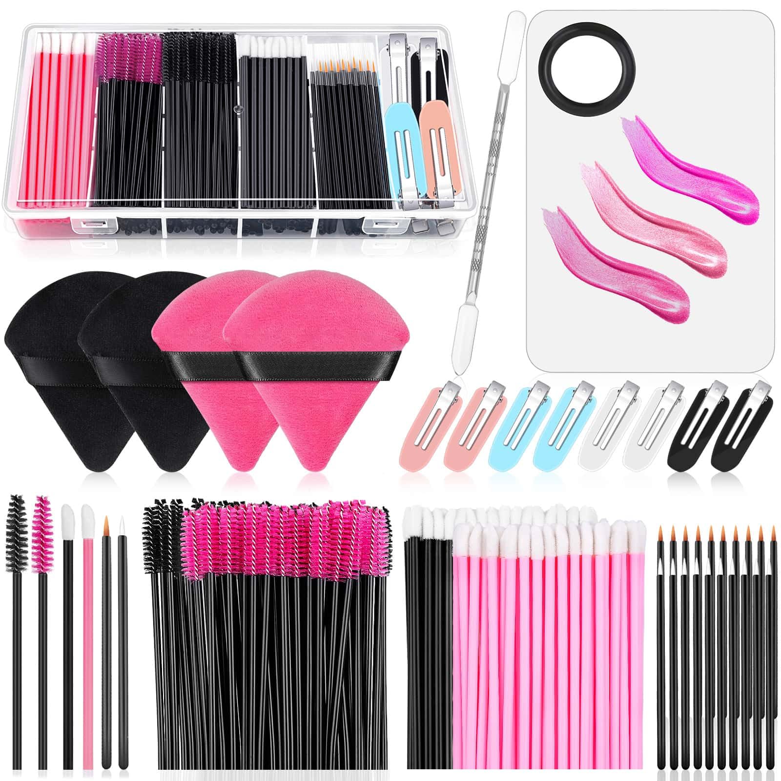 Amazon.com: Disposable Applicators Kit With Makeup Puff, Mixing